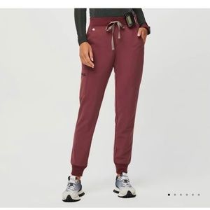 Figs Zamora HR XS Dark Cherry Scrub Pant Jogger